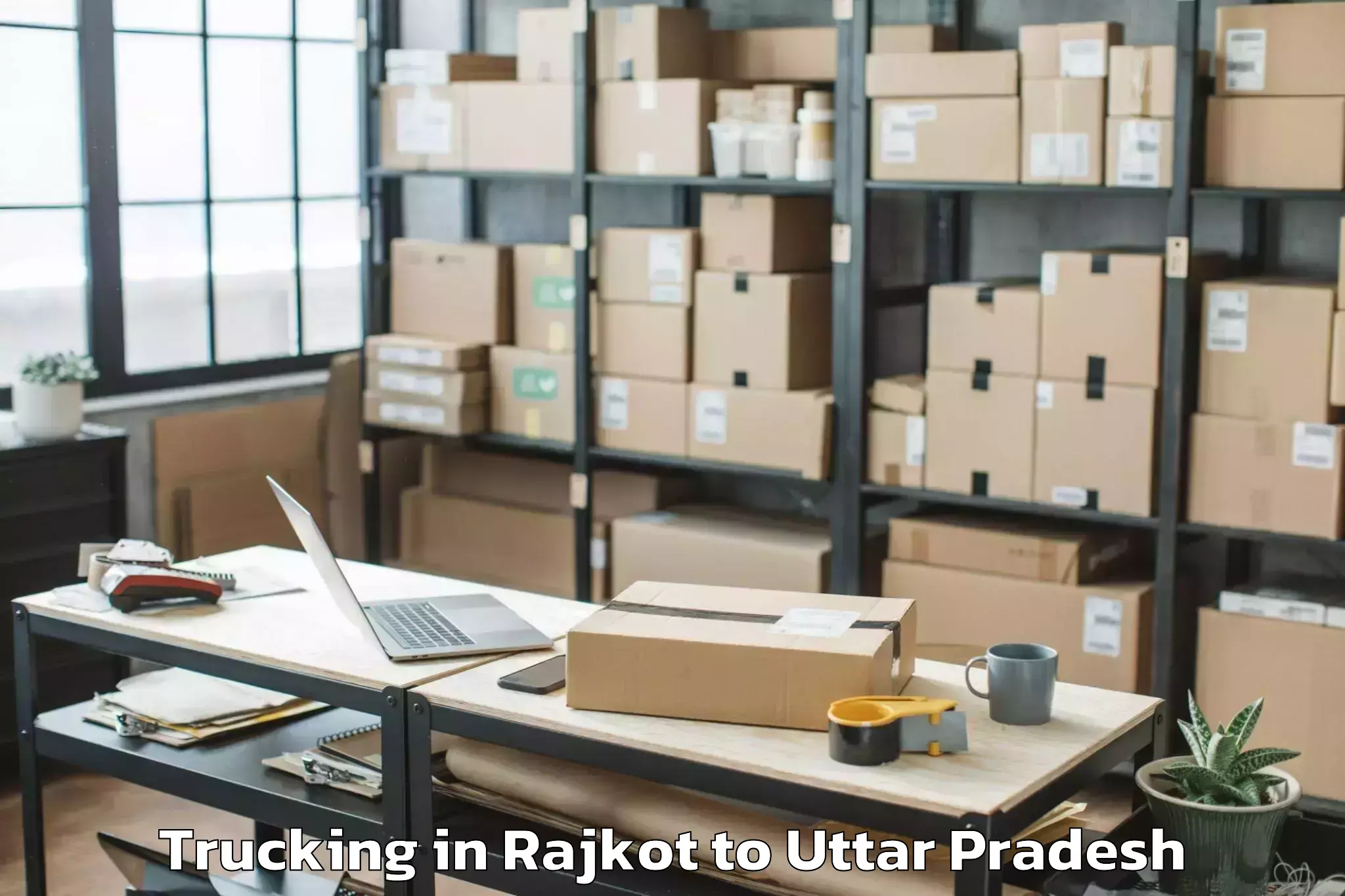 Book Rajkot to Kaushambi Trucking Online